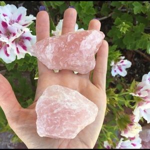 rose quartz chunks set of 6